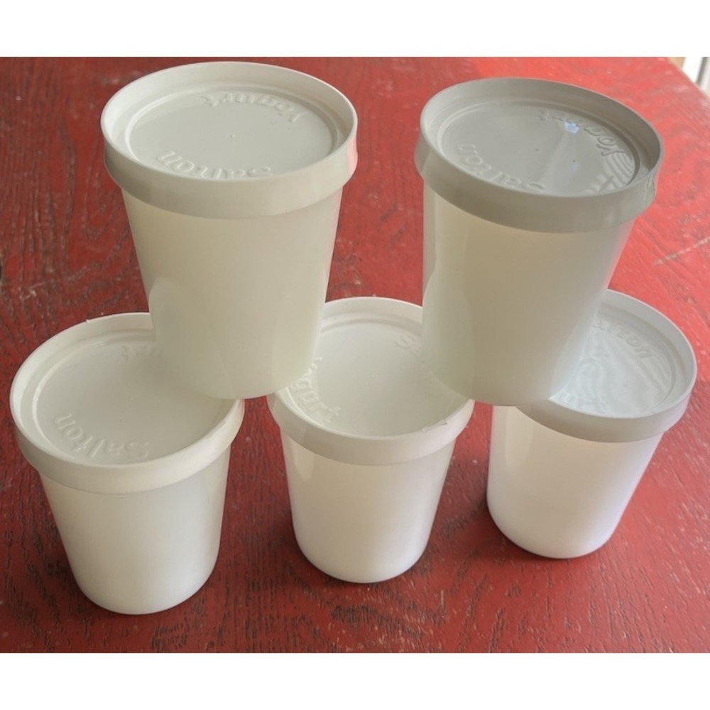 Vintage Salton Yogurt Maker GM-5 Set of 5 Cups with 5 Lids Replacements